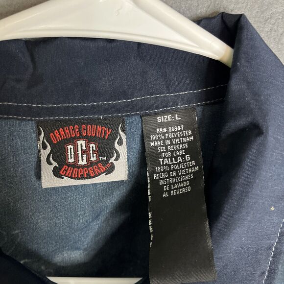 Orange County Choppers Motorcycle Shirt Mens Large Black All Over Print - Picture 4 of 8